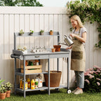 Bealife CC53 Multifunktional Gartenwagen mit Pflanzfläche, Pflanztisch Holz mit Rollen und Schublade