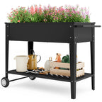 Bealife CC25 Gartenwagen mit Pflanzfläche, mobiles Hochbeet mit Rädern & Abstellfläche – 104 x 41 x 80 cm, wetterfest für Terrasse, Balkon & Garten