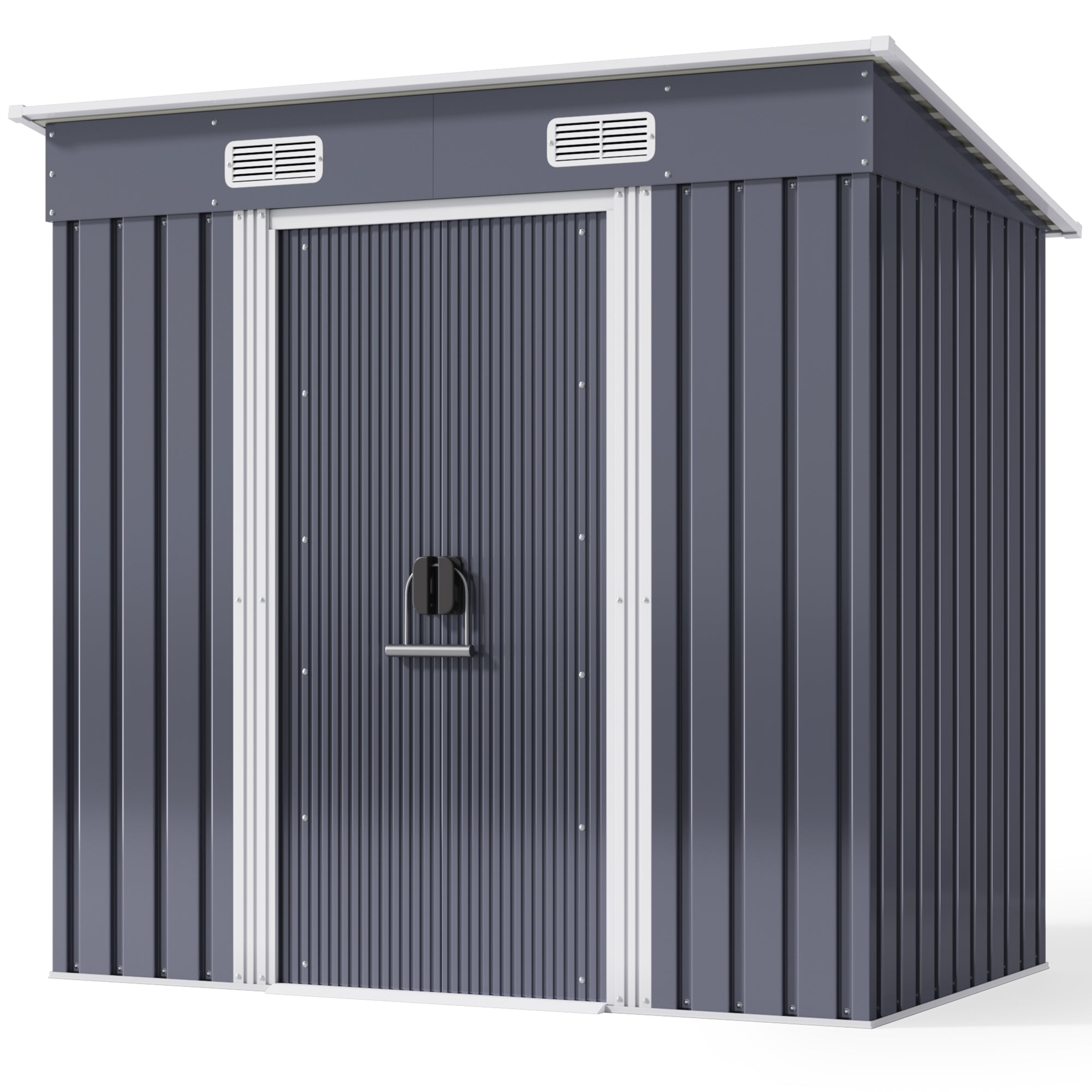 Bealife CC26 Metall Geräteschuppen mit Schloss  – 183×109×182 cm, wetterfest & stabil für Werkzeuge & Geräte