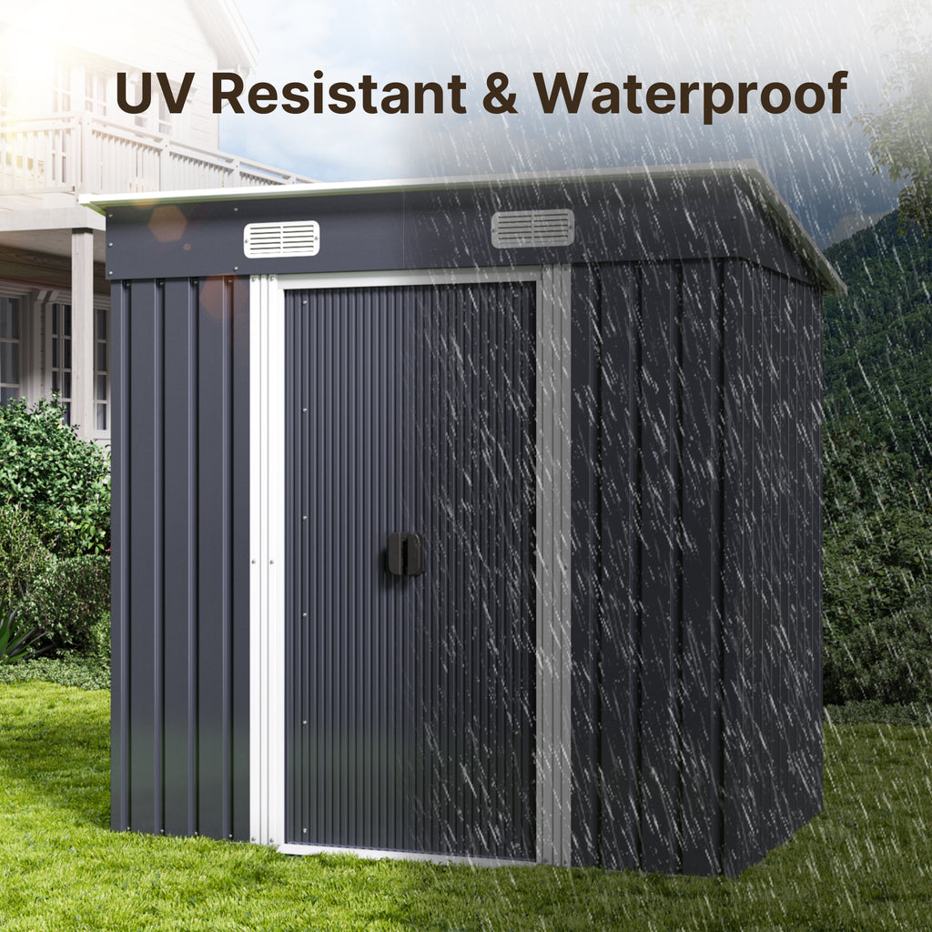 Bealife CC26 Metall Geräteschuppen mit Schloss  – 183×109×182 cm, wetterfest & stabil für Werkzeuge & Geräte