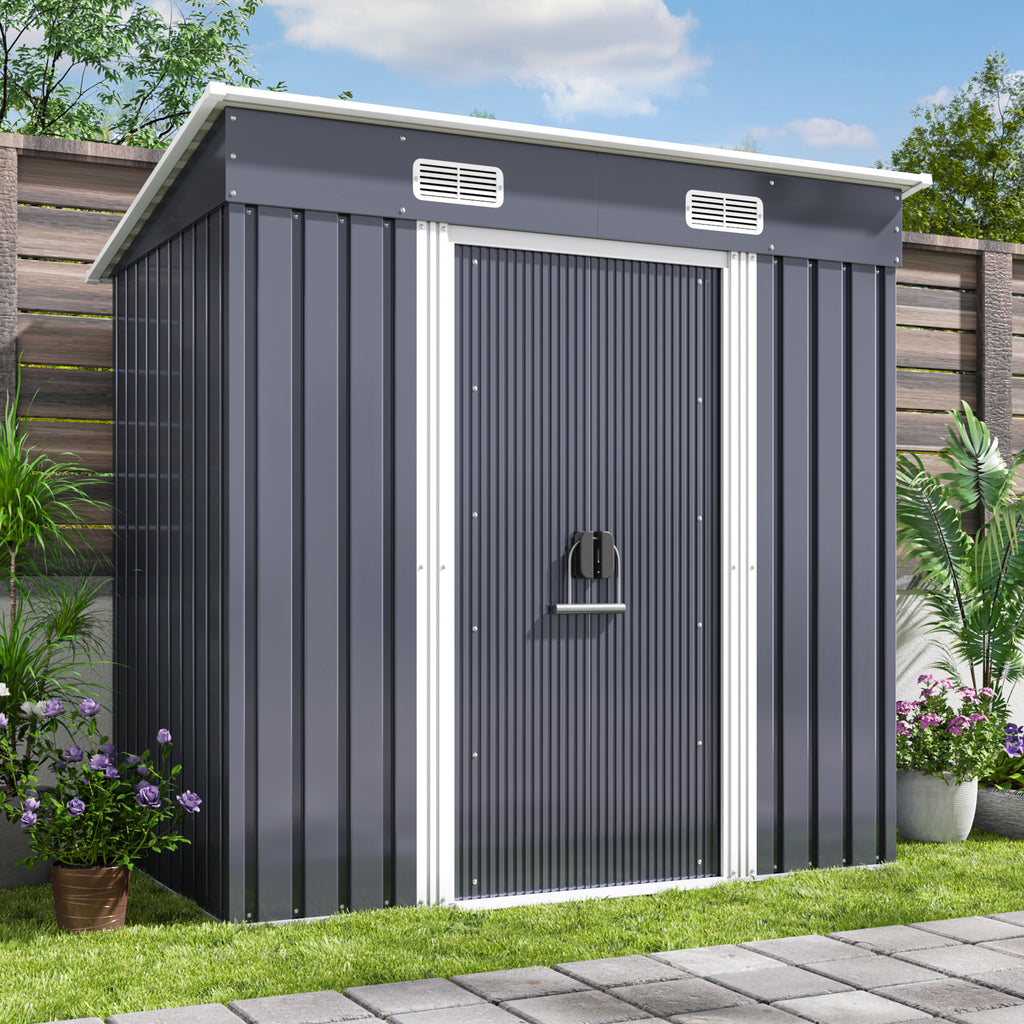 Bealife CC26 Metall Geräteschuppen mit Schloss  – 183×109×182 cm, wetterfest & stabil für Werkzeuge & Geräte