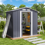 Bealife CC27 Metall Geräteschuppen mit Schloss  – 184×119×186 cm, Wetterfest & Stabil für Werkzeuge & Geräte