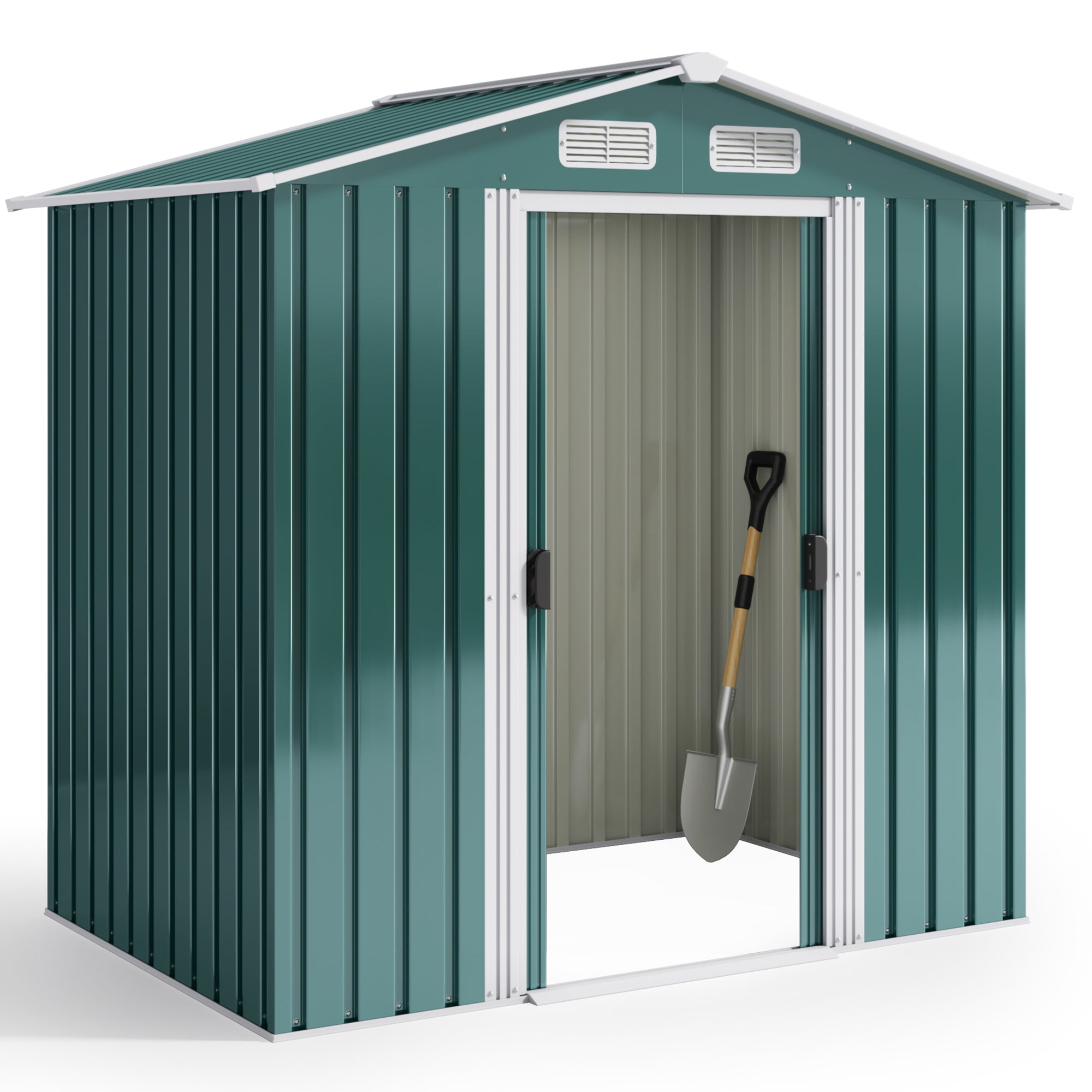 Bealife CC27 Metall Geräteschuppen mit Schloss  – 184×119×186 cm, Wetterfest & Stabil für Werkzeuge & Geräte
