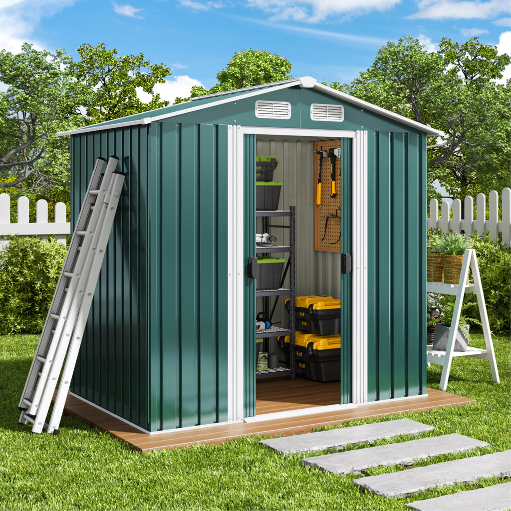 Bealife CC27 Metall Geräteschuppen mit Schloss  – 184×119×186 cm, Wetterfest & Stabil für Werkzeuge & Geräte