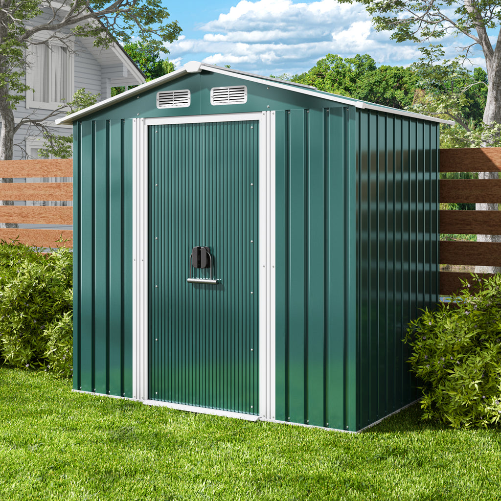 Bealife CC27 Metall Geräteschuppen mit Schloss  – 184×119×186 cm, Wetterfest & Stabil für Werkzeuge & Geräte