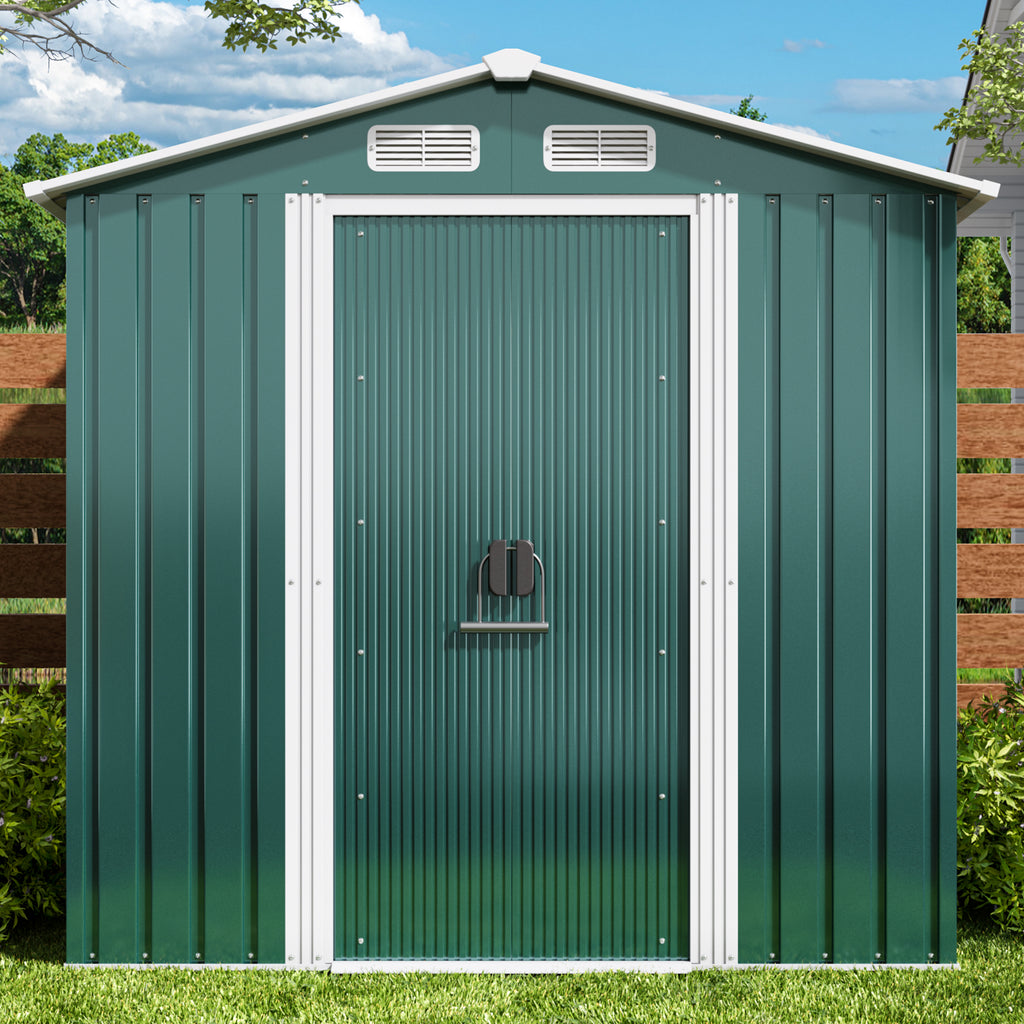 Bealife CC27 Metall Geräteschuppen mit Schloss  – 184×119×186 cm, Wetterfest & Stabil für Werkzeuge & Geräte