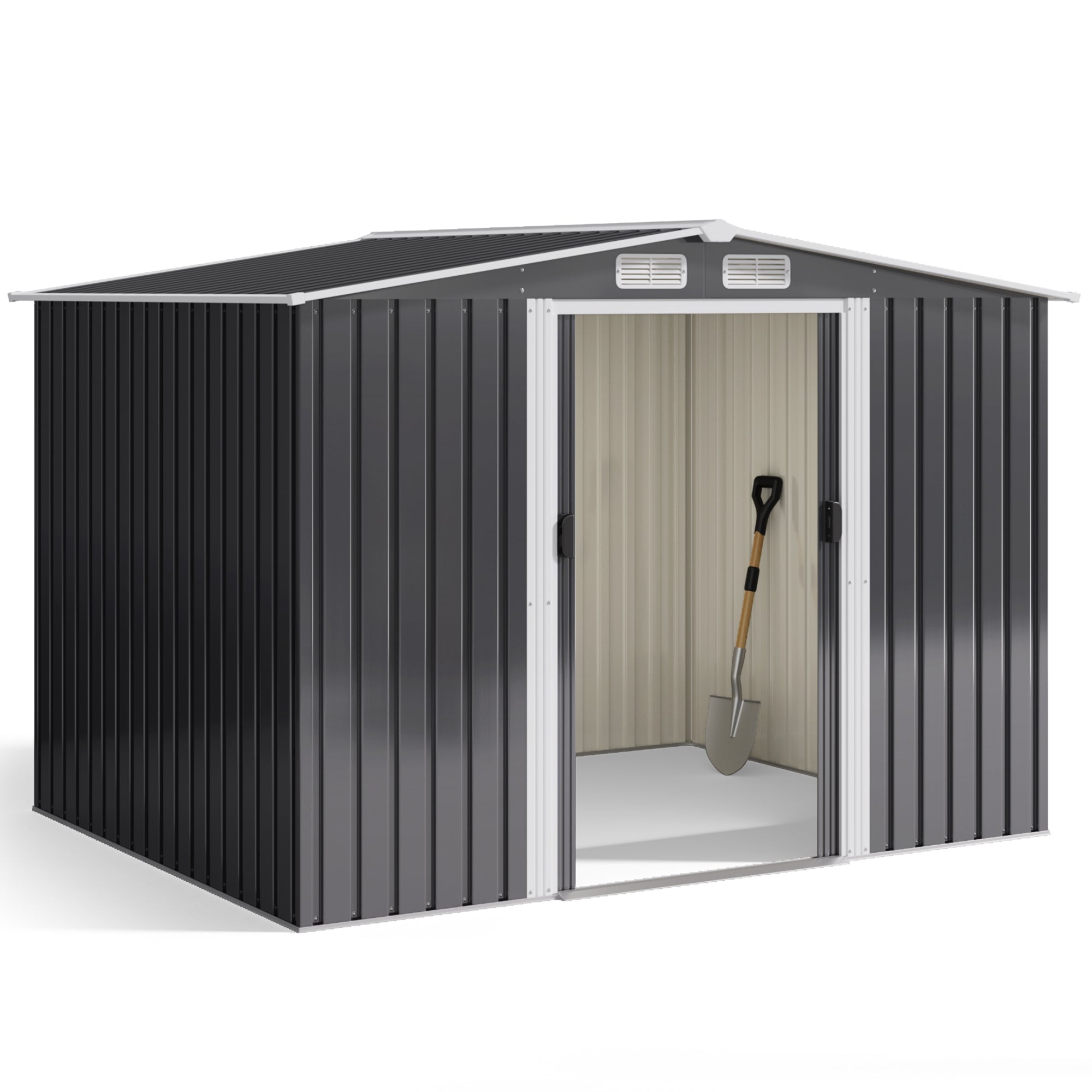 Bealife CC28 Metall Gerätehaus mit Schloss – 247x193x179 cm, multifunktional mit großzügiger Innenfläche, wetterfest & stabil