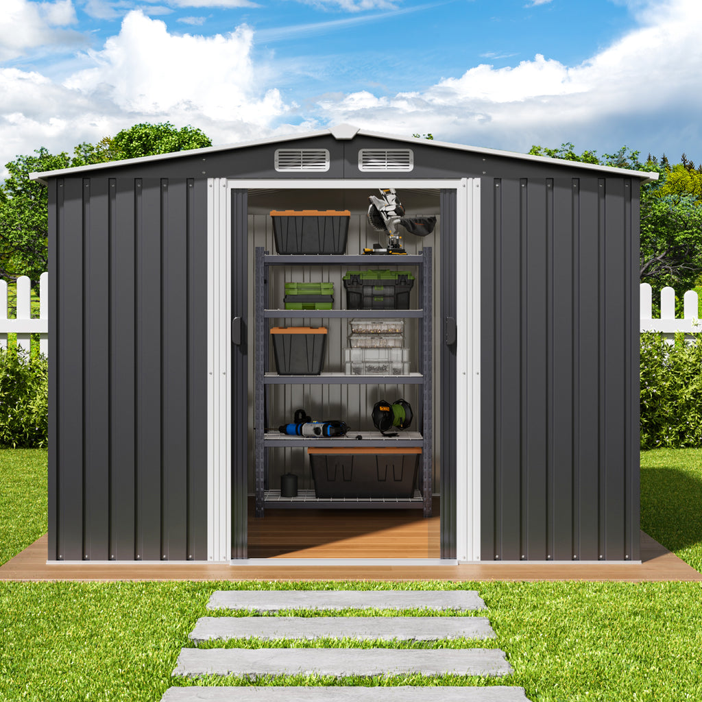 Bealife CC28 Metall Gerätehaus mit Schloss – 247x193x179 cm, multifunktional mit großzügiger Innenfläche, wetterfest & stabil