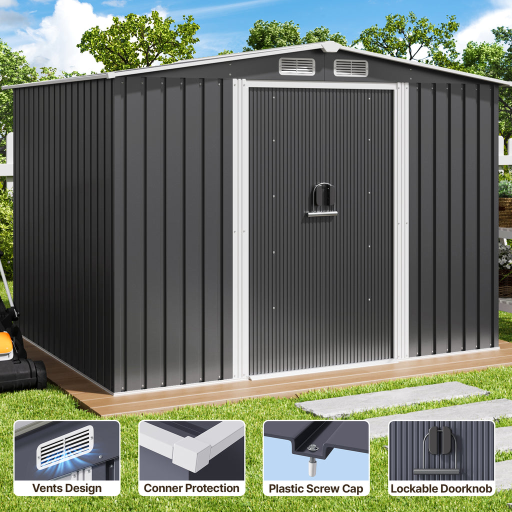 Bealife CC28 Metall Gerätehaus mit Schloss – 247x193x179 cm, multifunktional mit großzügiger Innenfläche, wetterfest & stabil