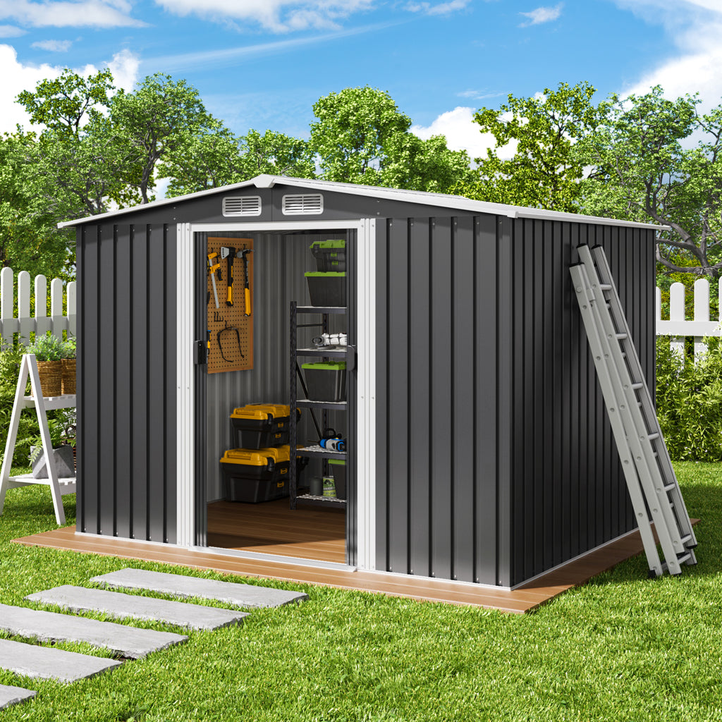 Bealife CC28 Metall Gerätehaus mit Schloss – 247x193x179 cm, multifunktional mit großzügiger Innenfläche, wetterfest & stabil