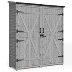 Bealife CC40 Schmaler Holz Geräteschuppen 140×44×162 cm, abschließbar mit abnehmbaren Fachböden und wasserdichtem Dach für Garten & Terrasse