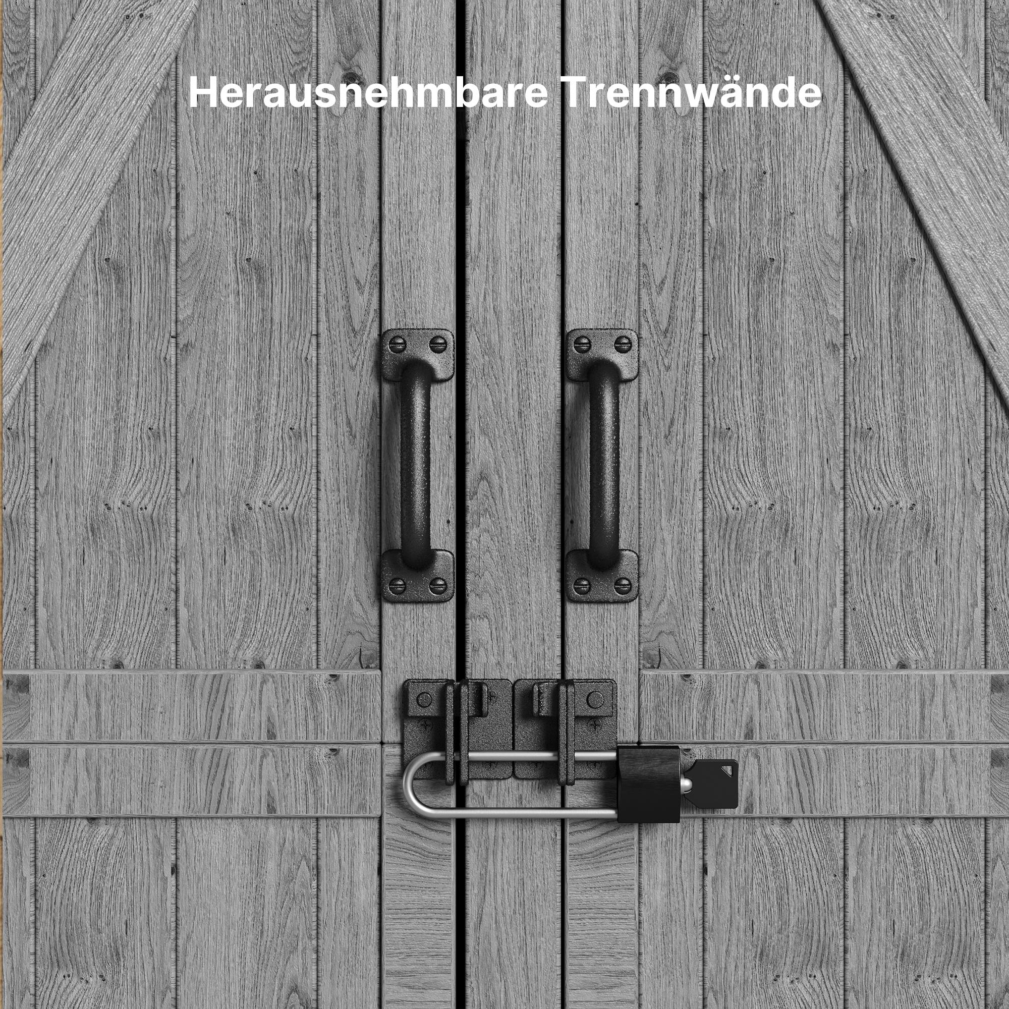 Bealife CC40 Schmaler Holz Geräteschuppen 140×44×162 cm, abschließbar mit abnehmbaren Fachböden und wasserdichtem Dach für Garten & Terrasse