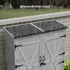 Bealife CC40 Schmaler Holz Geräteschuppen 140×44×162 cm, abschließbar mit abnehmbaren Fachböden und wasserdichtem Dach für Garten & Terrasse