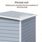 Bealife CC72 Metall Geräteschuppen mit festem Boden  & Fenstern - 146×104 ×186 cm, wetterfest für Garte Geräte