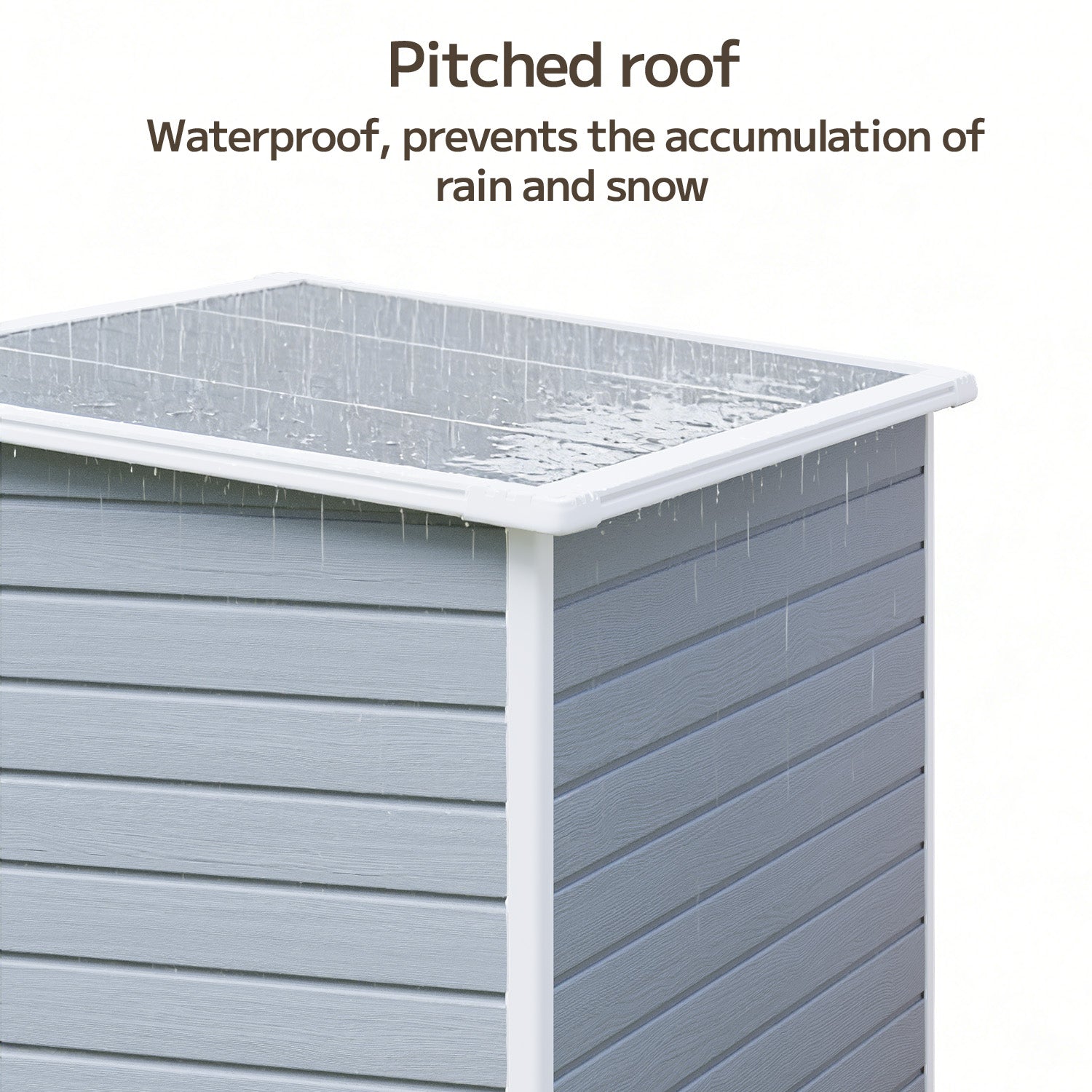 Bealife CC72 Metall Geräteschuppen mit festem Boden  & Fenstern - 146×104 ×186 cm, wetterfest für Garte Geräte