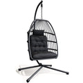 Bealife CD01 Eiförmiger Rattan-Hängesessel 2m inkl. Sitzkissen Für Terrasse, Garten & Balkon
