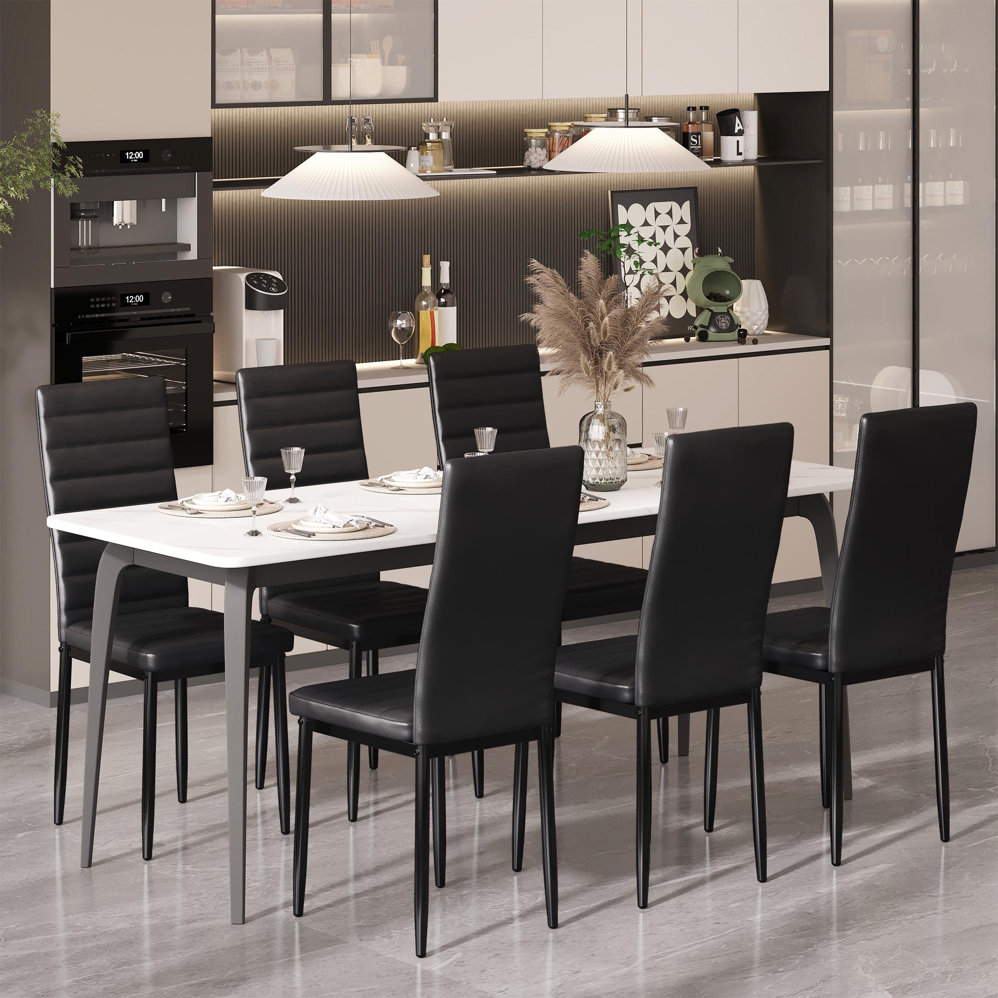 Bealife TB12 Kunstleder Esszimmer Stühle Set 4er oder 6er–  mit hoher Rückenlehne & ergonomischem Design