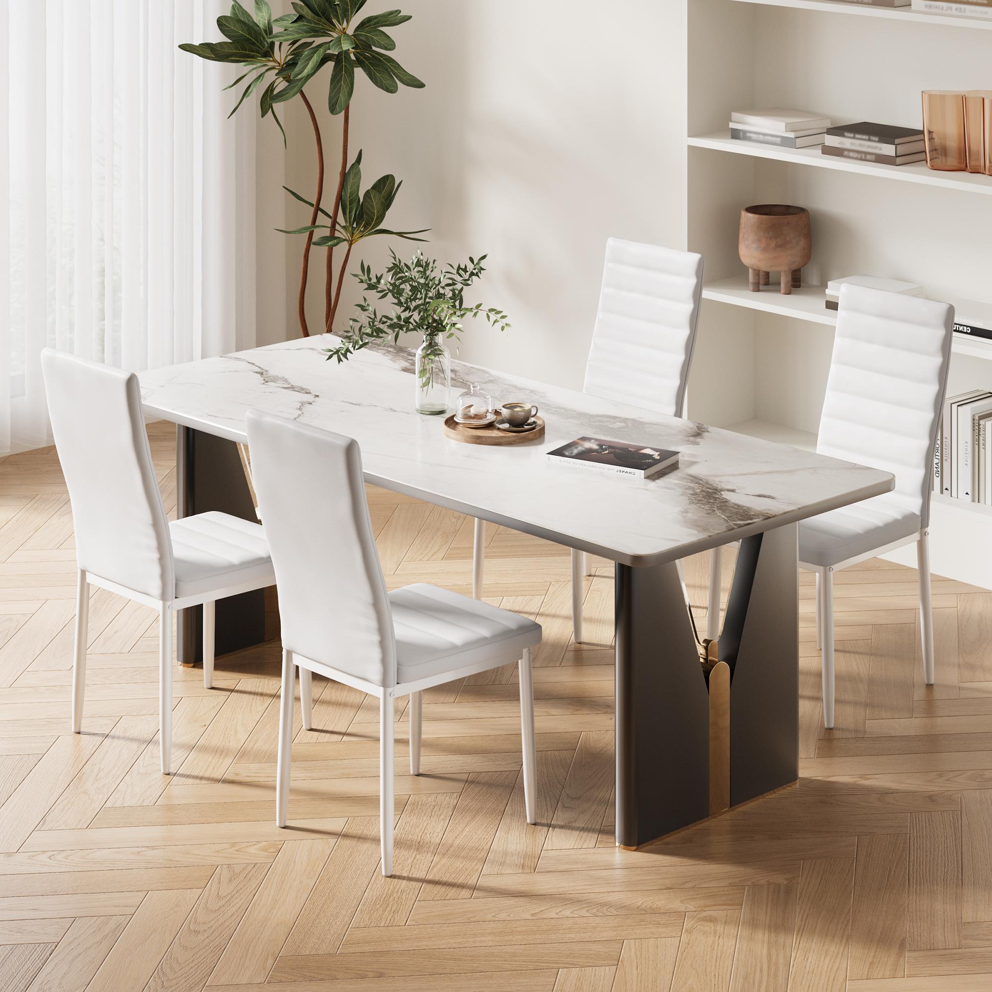 Bealife TB12 Kunstleder Esszimmer Stühle Set 4er oder 6er–  mit hoher Rückenlehne & ergonomischem Design