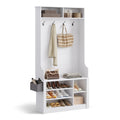 Bealife FS29 Garderobenschrank für den Flur, mit Kleiderhaken, Schuhregal und offenen Fächern