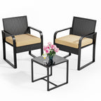 Bealife WR212 Gartenmöbel-Sets, 3-teilig Garten Tisch-und-Stuhl Set für Entspannung im Fre