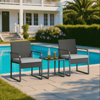 Bealife WR212 Gartenmöbel-Sets, 3-teilig Garten Tisch-und-Stuhl Set für Entspannung im Fre