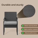 Bealife WR212 Gartenmöbel-Sets, 3-teilig Garten Tisch-und-Stuhl Set für Entspannung im Fre