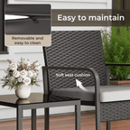 Bealife WR212 Gartenmöbel-Sets, 3-teilig Garten Tisch-und-Stuhl Set für Entspannung im Fre