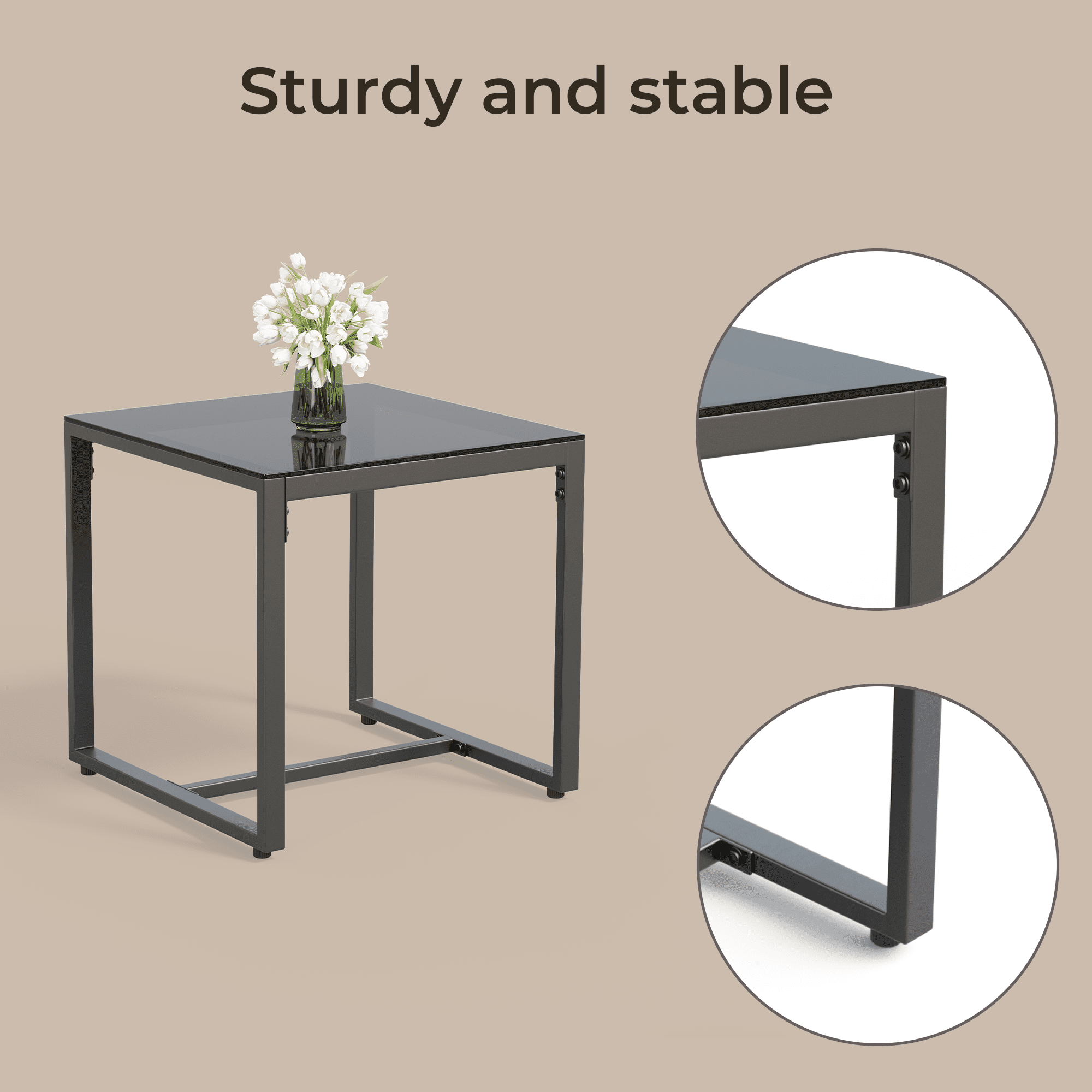Bealife WR212 Gartenmöbel-Sets, 3-teilig Garten Tisch-und-Stuhl Set für Entspannung im Fre