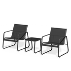 Bealife WR150 Gartenmöbel Sets, 3-teiliges Balkonset 2 Sessel und 1 Tisch für Garten, Terrasse
