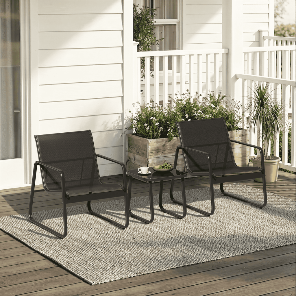 Bealife WR150 Gartenmöbel Sets, 3-teiliges Balkonset 2 Sessel und 1 Tisch für Garten, Terrasse