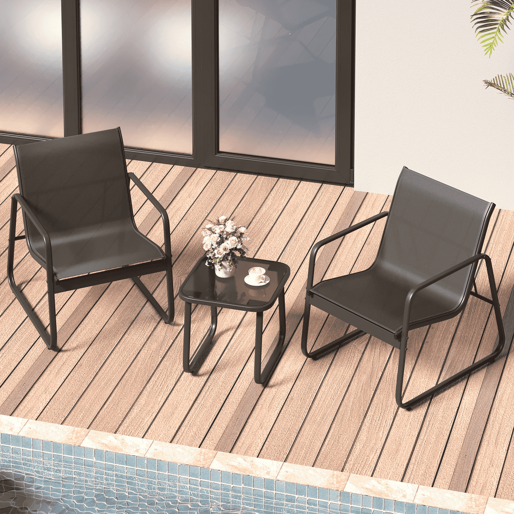 Bealife WR150 Gartenmöbel Sets, 3-teiliges Balkonset 2 Sessel und 1 Tisch für Garten, Terrasse