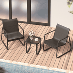 Bealife WR150 Gartenmöbel Sets, 3-teiliges Balkonset 2 Sessel und 1 Tisch für Garten, Terrasse