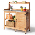 Bealife CC51 Multifunktionaler Gartenschrank mit Haken und Schublade, auch als Pflanztisch und Pflanzenregal verwendbar
