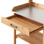 Bealife CC51 Multifunktionaler Gartenschrank mit Haken und Schublade, auch als Pflanztisch und Pflanzenregal verwendbar