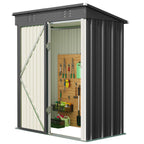 Bealife CC21 Metall Geräteschuppen mit schrägem Dach,  Wetterfester Gartenhaus für Gartenwerkzeug & Outdoor-Zubehör