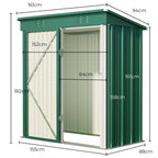 Bealife CC21 Metall Geräteschuppen mit schrägem Dach,  Wetterfester Gartenhaus für Gartenwerkzeug & Outdoor-Zubehör