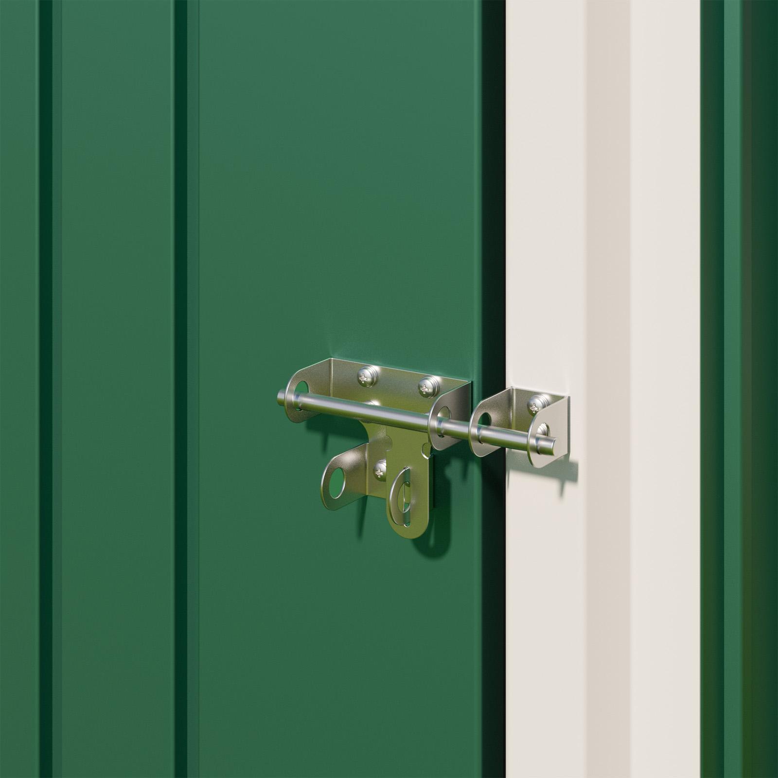 Bealife CC21 Metall Geräteschuppen mit schrägem Dach,  Wetterfester Gartenhaus für Gartenwerkzeug & Outdoor-Zubehör