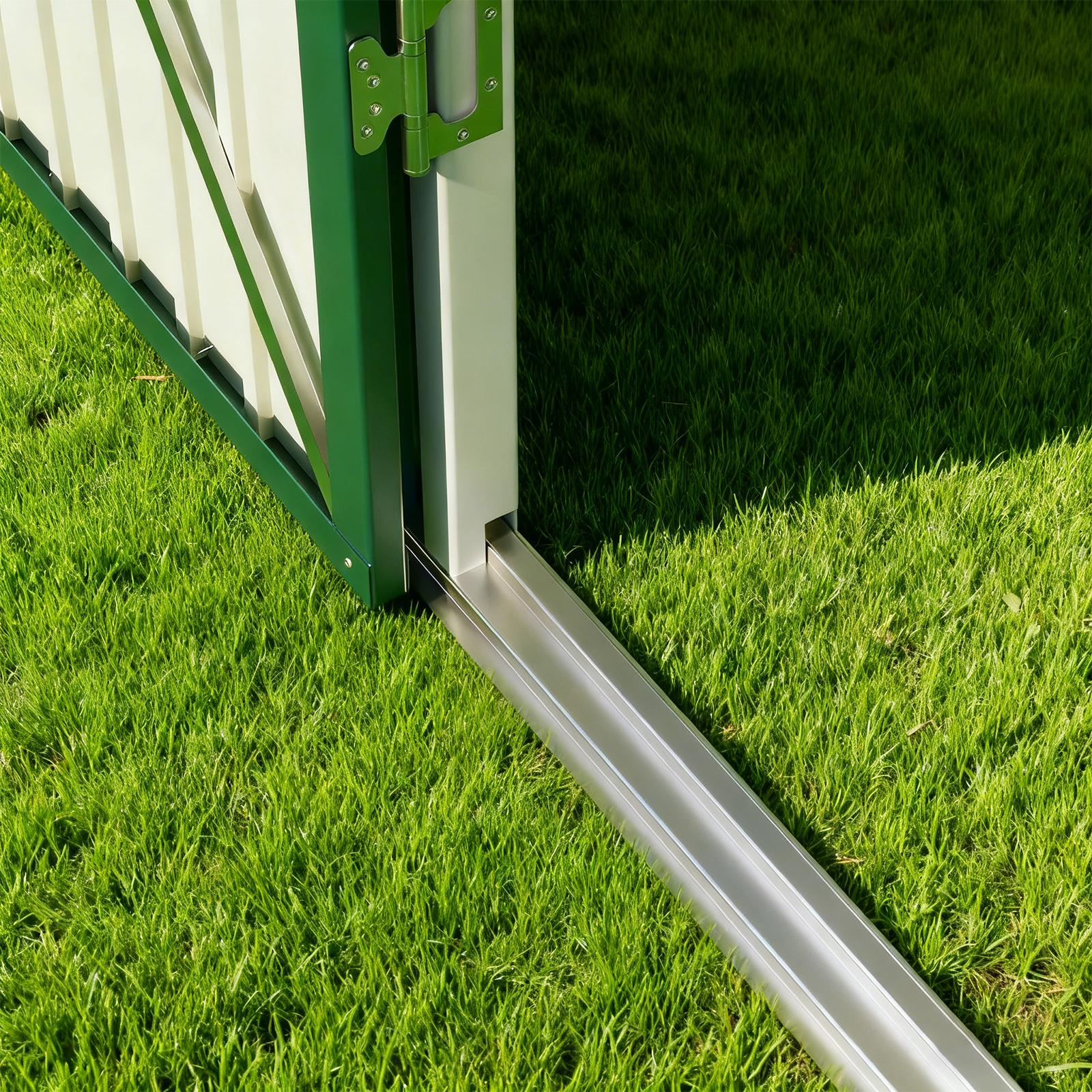 Bealife CC21 Metall Geräteschuppen mit schrägem Dach,  Wetterfester Gartenhaus für Gartenwerkzeug & Outdoor-Zubehör