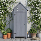 Bealife CC31 Schmaler Garten geräteschuppen mit Verbreitertes Dreiecksdach und mehrere Einlegeböden für Garten und Terrasse