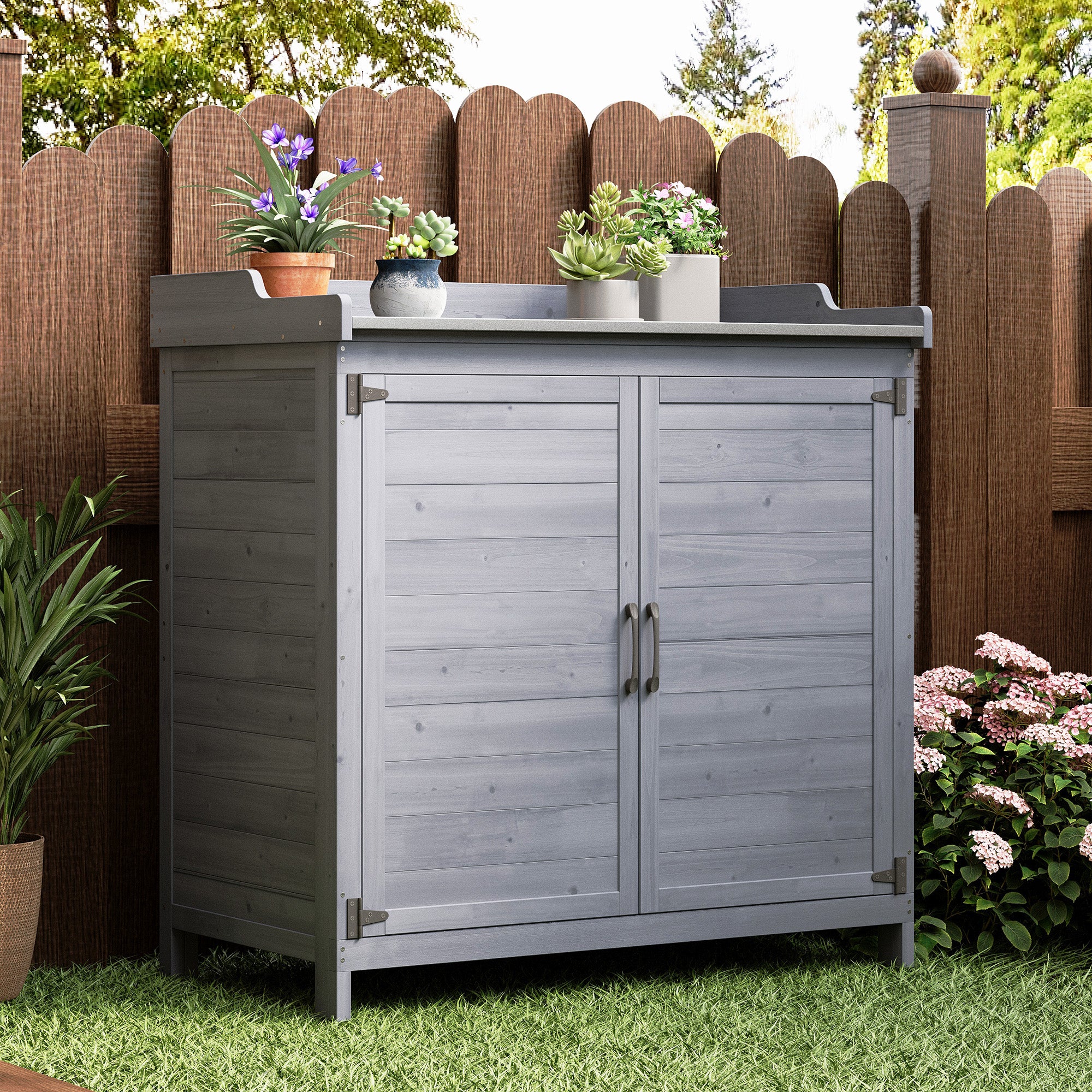 Bealife CC50 Gartenschrank mit Unterschrank, Pflanztisch mit Arbeitspl