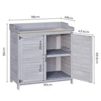 Bealife CC50 Gartenschrank mit Unterschrank, Pflanztisch mit Arbeitsplatte und1 Bewegbarer Einlegeboden