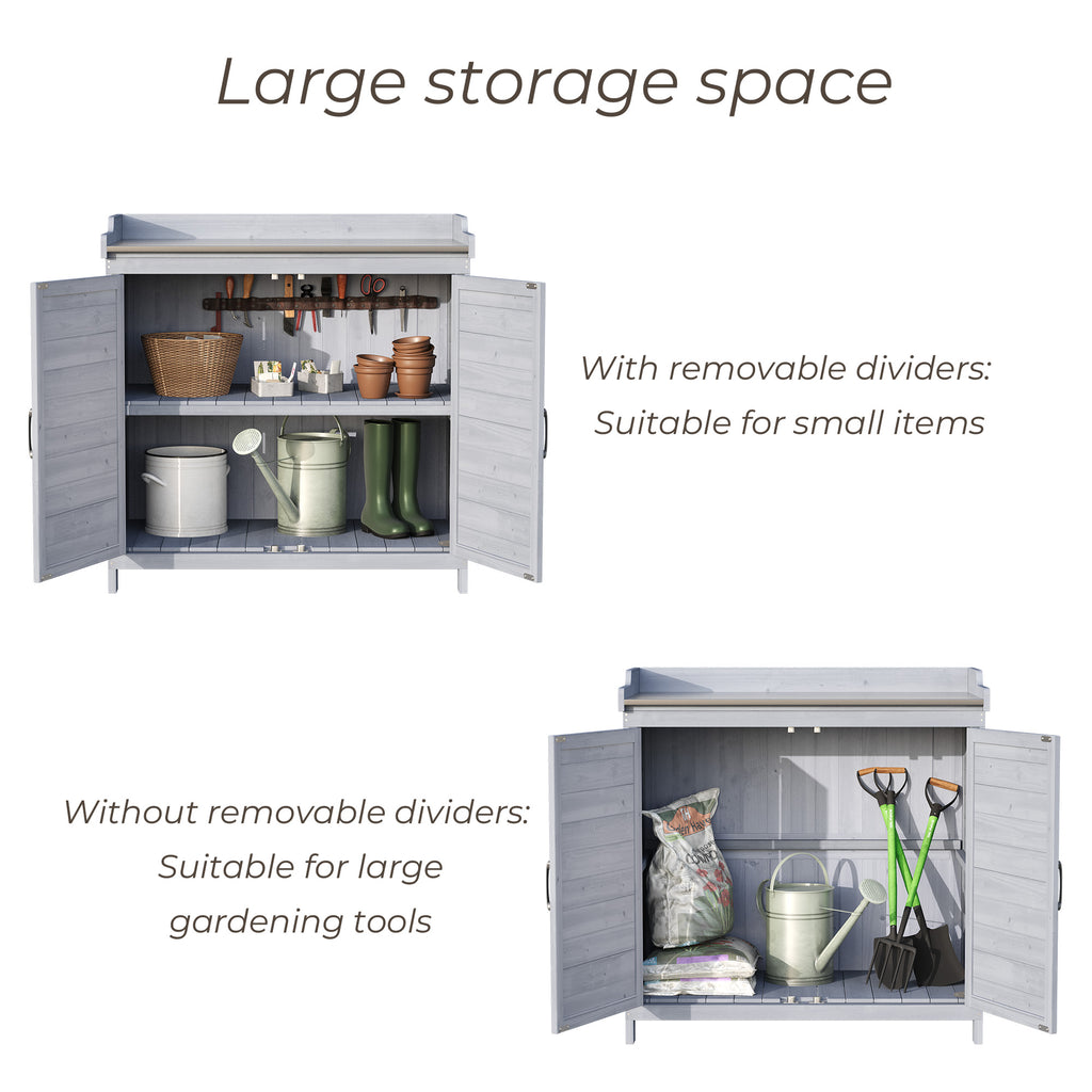Bealife CC50 Gartenschrank mit Unterschrank, Pflanztisch mit Arbeitsplatte und1 Bewegbarer Einlegeboden