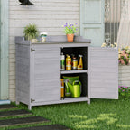 Bealife CC50 Gartenschrank mit Unterschrank, Pflanztisch mit Arbeitsplatte und1 Bewegbarer Einlegeboden