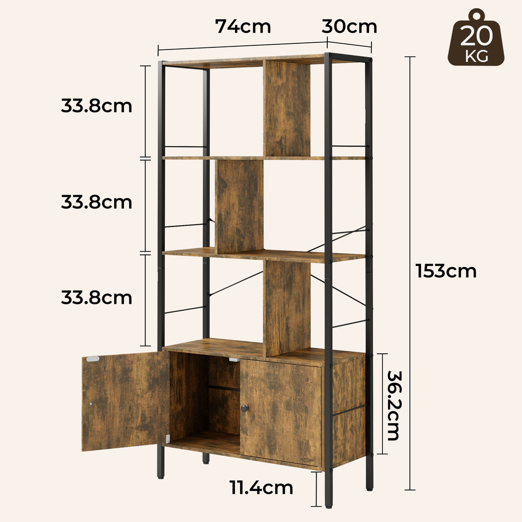 Bealife FS28 Bücherregal mit Schrank, Flurregal freistehend