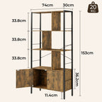 Bealife FS28 Bücherregal mit Schrank, Flurregal freistehend