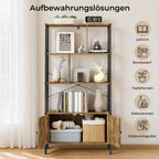 Bealife FS28 Bücherregal mit Schrank, Flurregal freistehend
