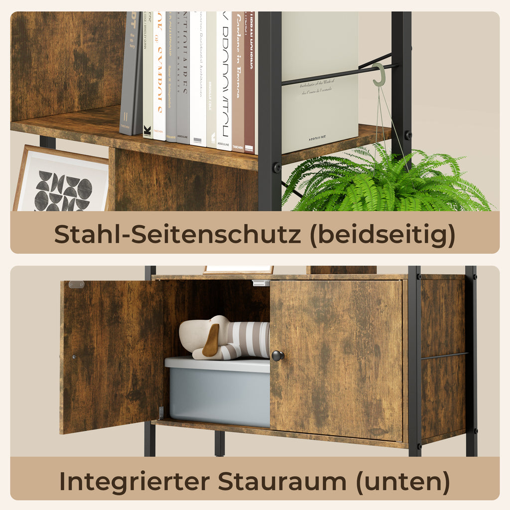 Bealife FS28 Bücherregal mit Schrank, Flurregal freistehend