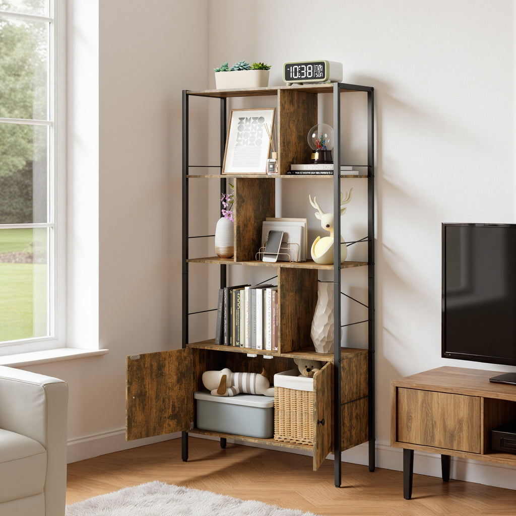 Bealife FS28 Bücherregal mit Schrank, Flurregal freistehend