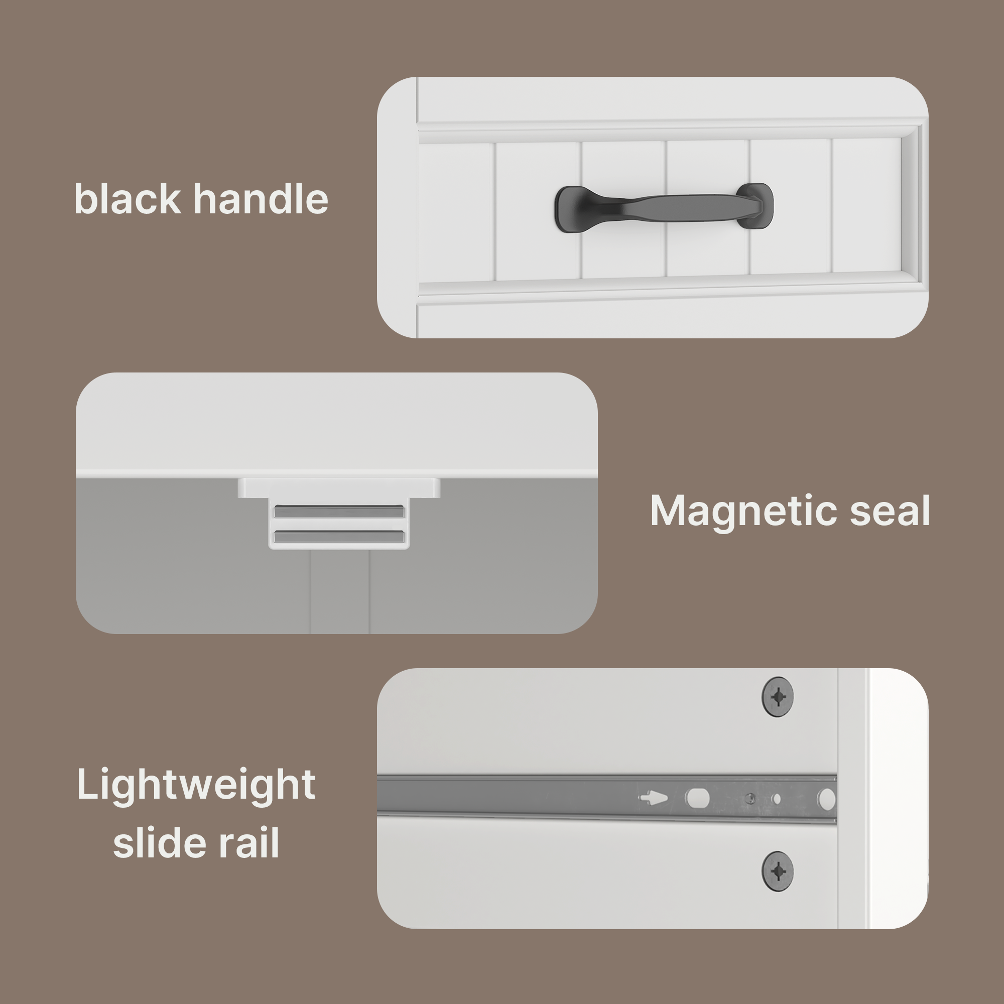 Bealife AP30 Küchenbuffet, Retro-Design Sideboard mit 2 Schubladen, Höhenverstellbar & Kann als Weinrega