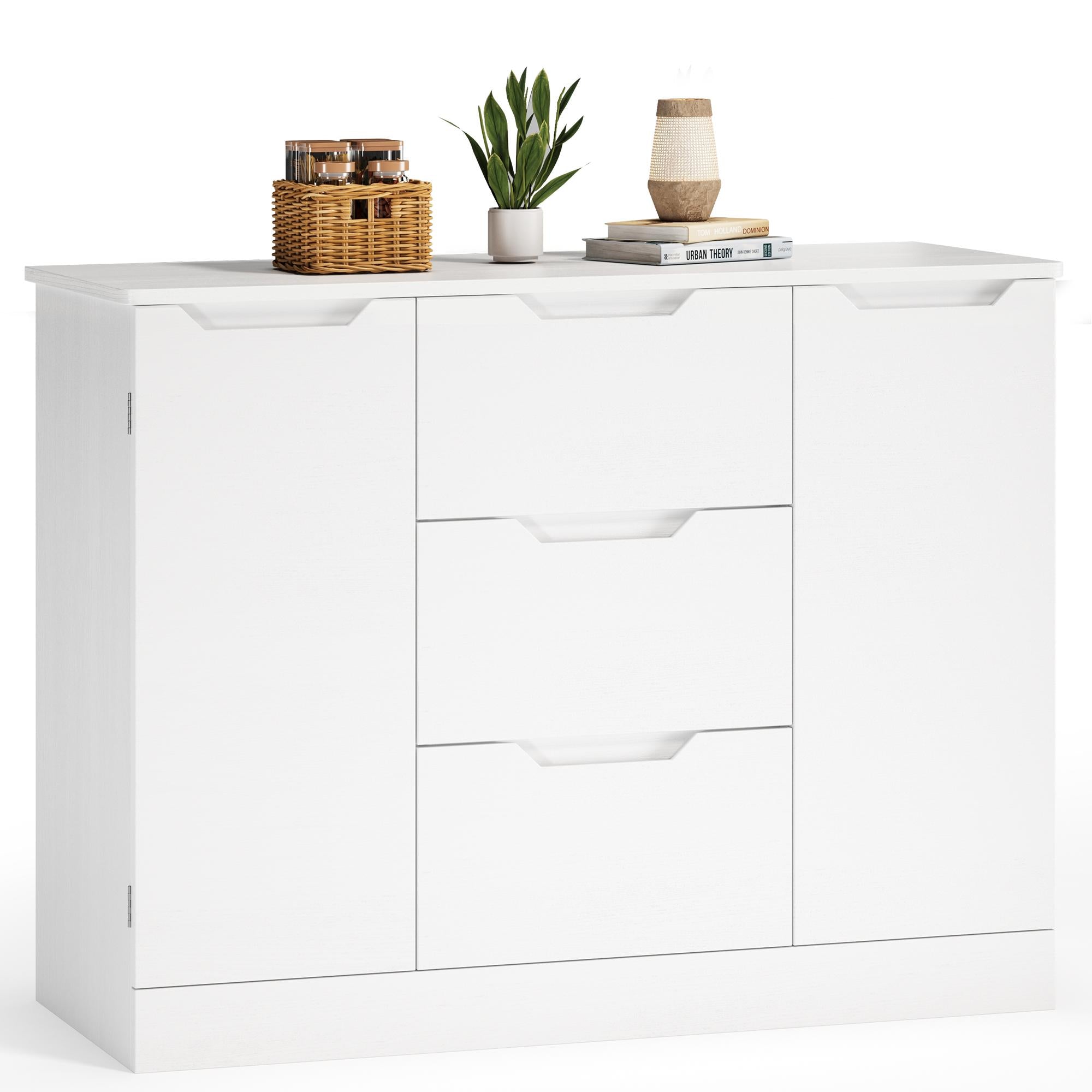 Bealife AP115 Sideboards mit 2 Türen und 3 Schubladen, viel Stauraum, wasserfest und kippsicher für geräumige Wohnzimmer und Badezimmer